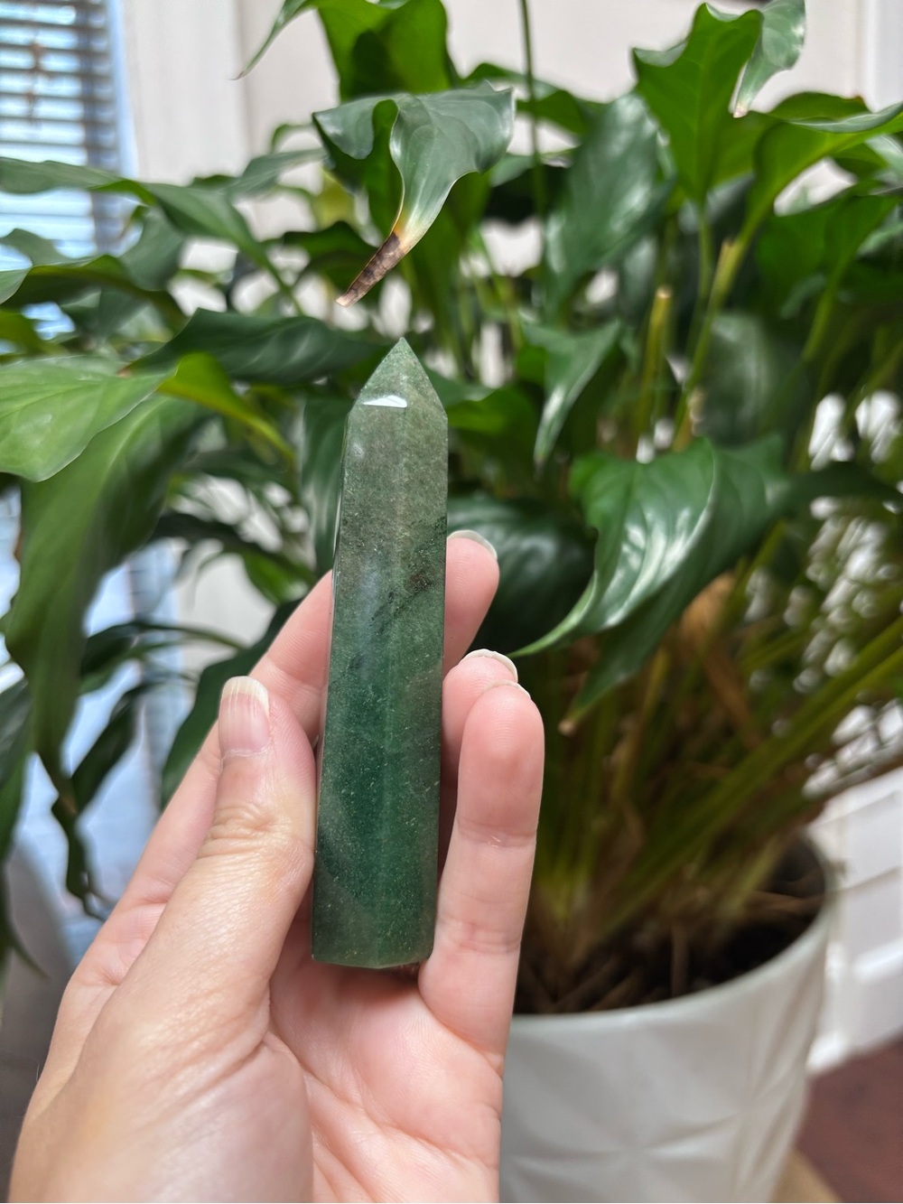 Green strawberry quartz tower